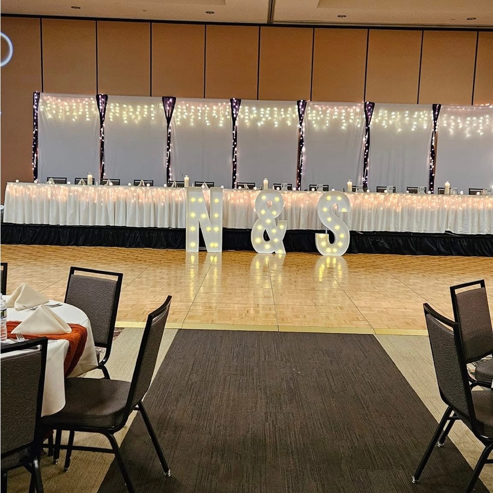 Elegant Event Backdrop with Lights